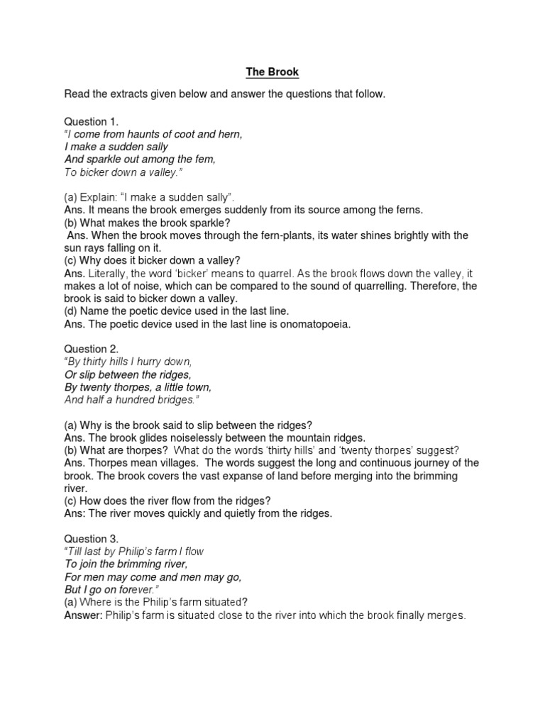Best ways to find the brook question answers with proper explanations